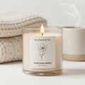 Scented soy candle in a glass jar